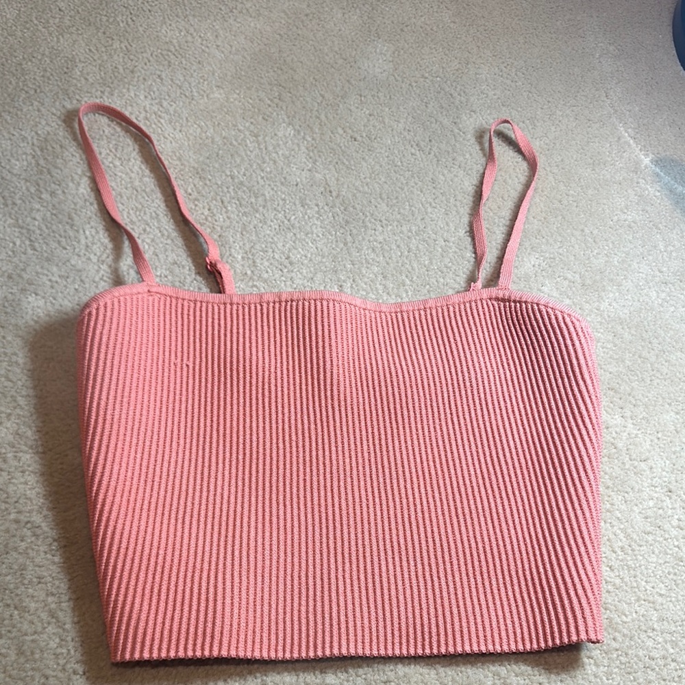 Pink Ribbed Women's Top